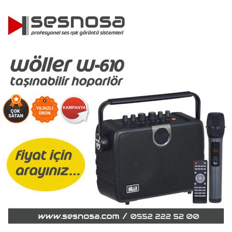 Wöller W-610 100 Watt Kablosuz El Mikrofonlu  FİYAT SORUNUZ