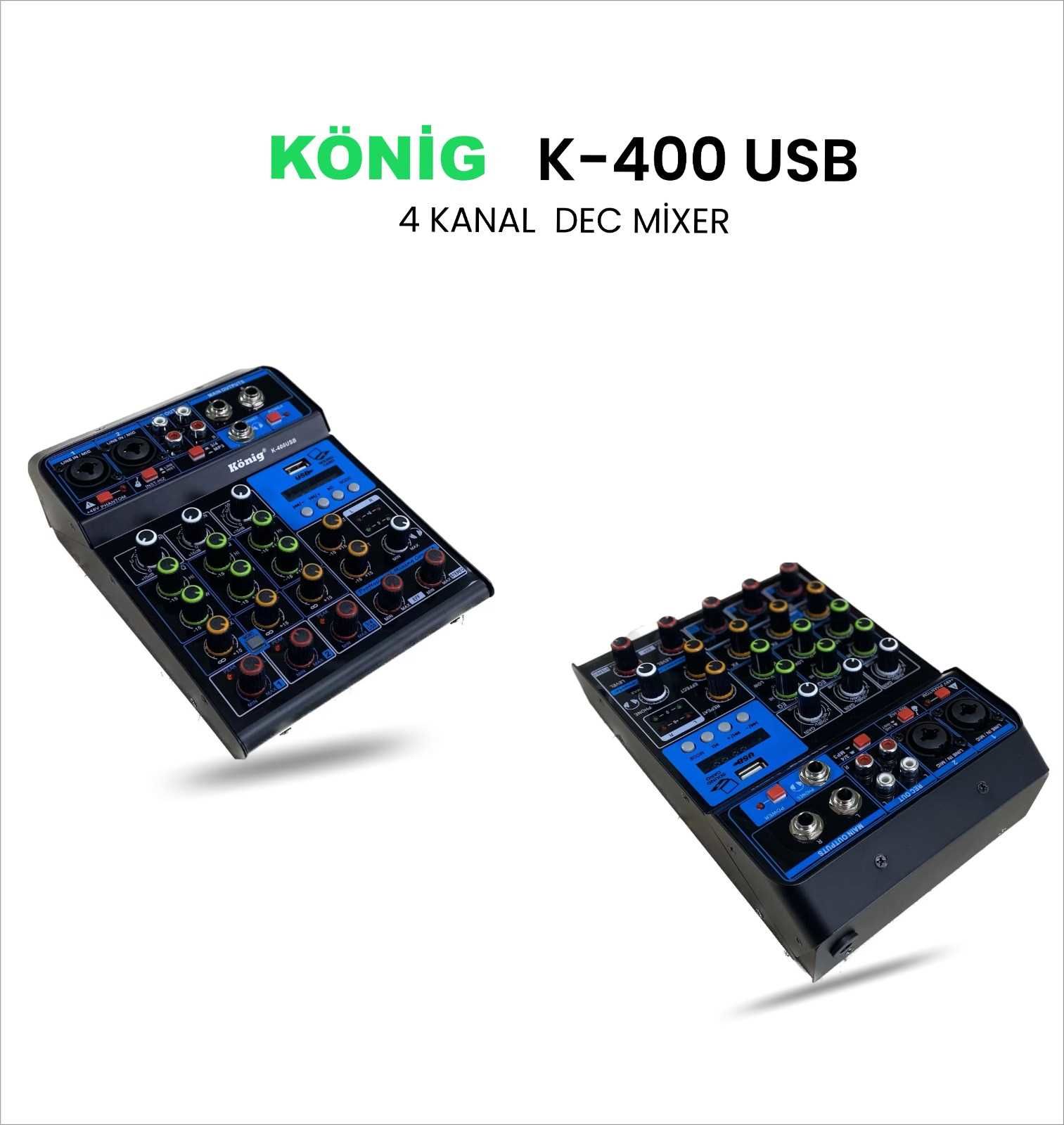 KÖNİG K-400 USB 4 KANAL DEC MİXER