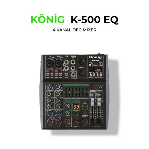 KÖNİG K-500 EQ 4 KANAL DEC MİXER