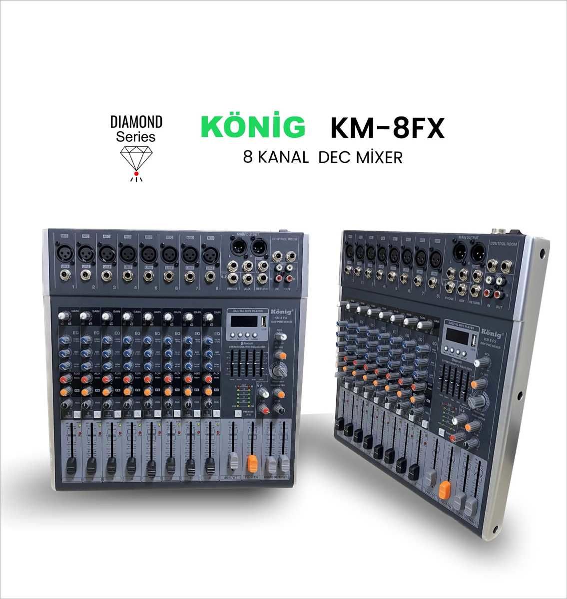 KÖNİG KM-8 FX DIAMOND 8 KANAL DEC MİXER