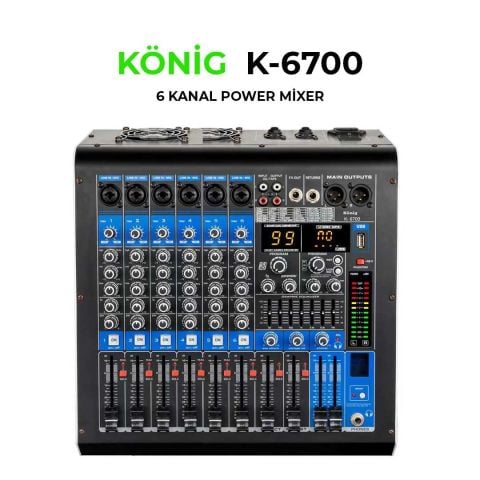 KÖNİG KA-6700 P 6 KANAL POWER MİXER