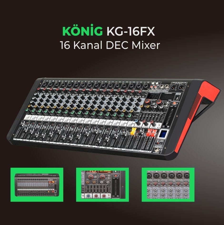 KÖNİG KG-16 FX 16 KANAL DEC MİXER