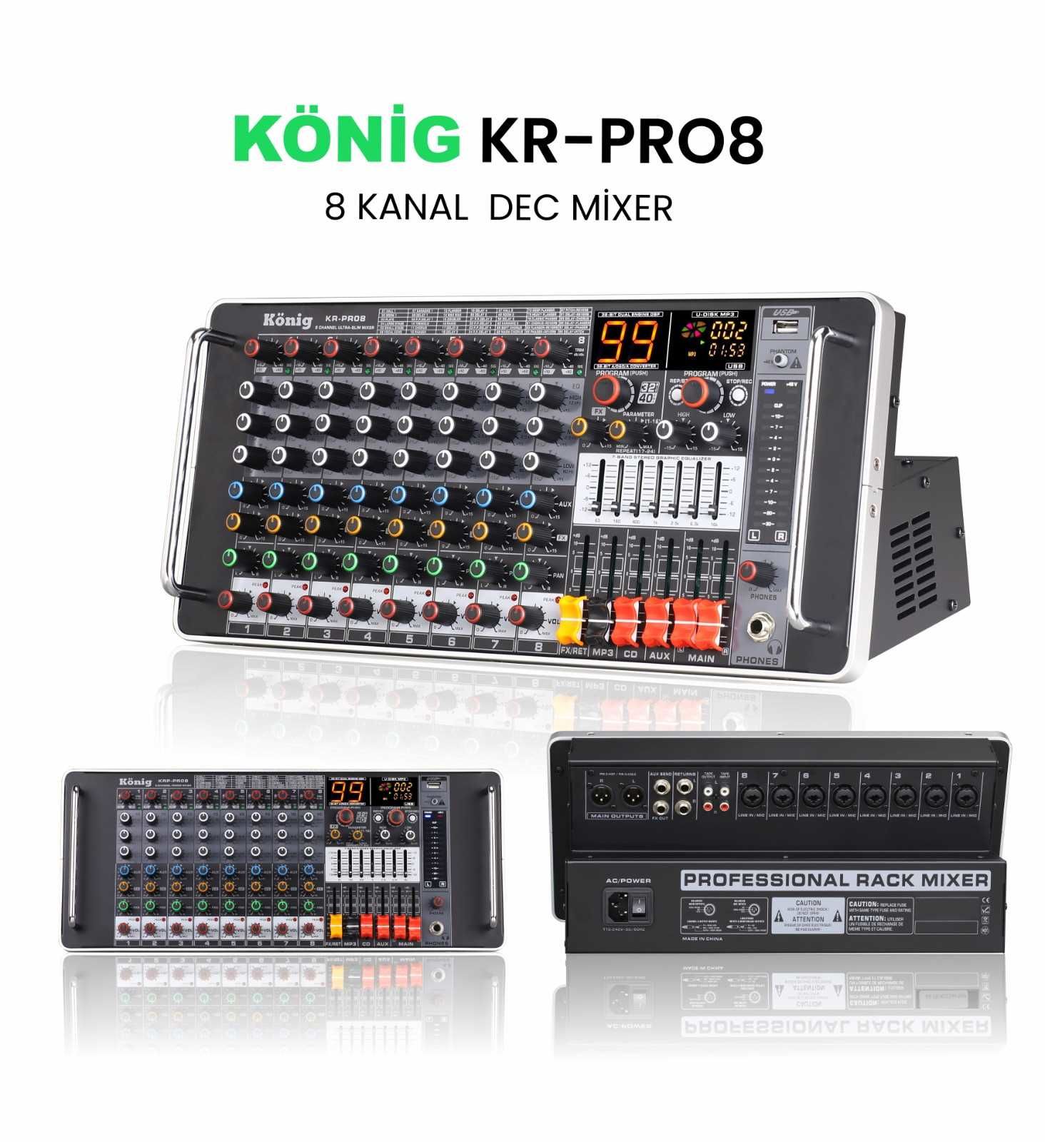 KÖNİG KR-PRO 8 8 KANAL DEC KÜP MİXER