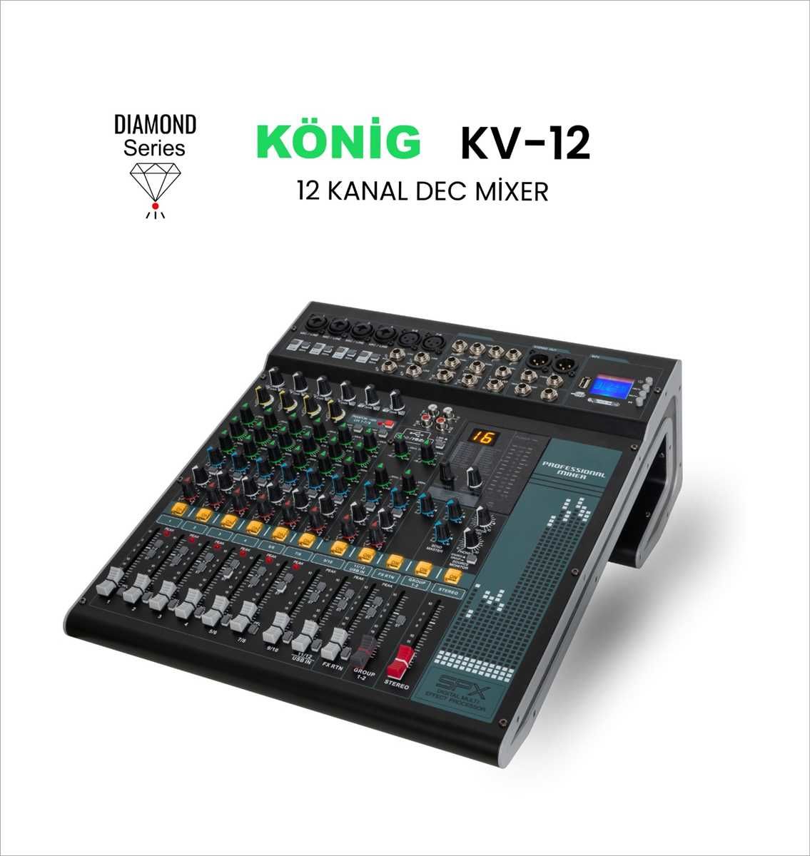 KÖNİG KV-12 FX DIAMOND 12 KANAL DEC MİXER