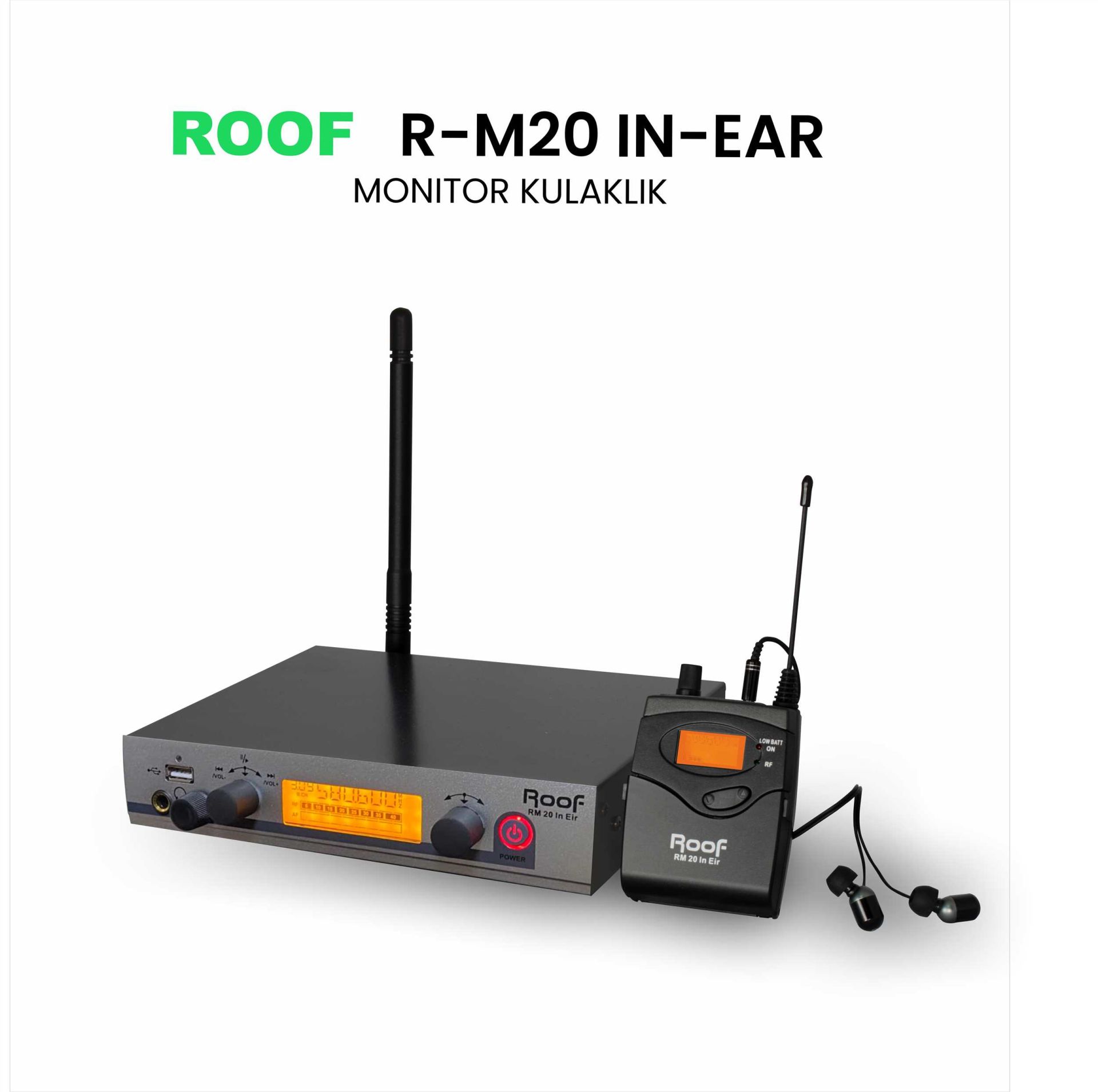 ROOF R-M20 İN+EAR UHF TELSİZ MONİTÖR KULAKLIK