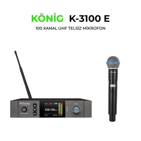 KÖNİG K-3100 UHF TELSİZ EL MİKROFON